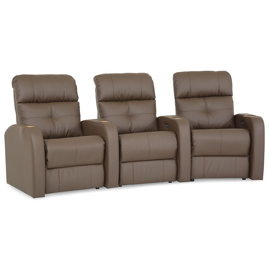 Palliser Audio Contemporary Three Seat Curved Theater Seating with
